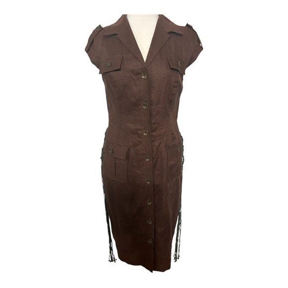 Maggy London Dresses & Skirts - Maggie London, Safari utility dress. Brown Button-Down Dress